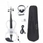 4/4 Electric Violin Full Size Basswood with Connecting Line Earphone & Case for Beginners