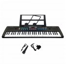 61 Keys Digital Keyboard Electronic Piano Double Horn Stereo Sound with Microphone Music Stand for C
