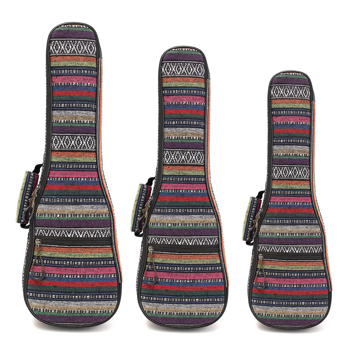 21 23 26 Inch Double Strap Hand Folk Canvas Ukulele Case Soft Padded Carry Protect Backpack Cover Gi