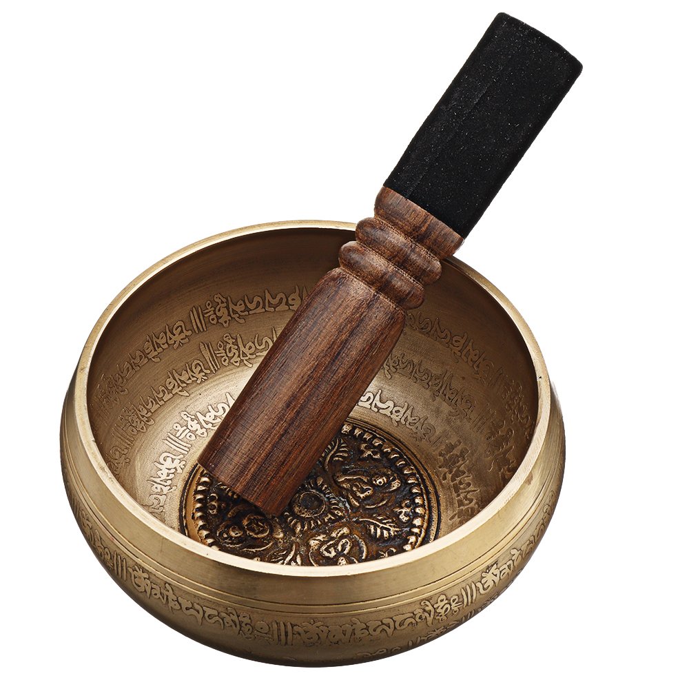 Tibetan Singing Bowl with Healing Mantra Engravings  Meditation Sound Bowl Handcrafted in Nepal