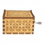 Hand Crank Wooden Engraved Theme Music Box Musical Accessories for Music Enthusiast