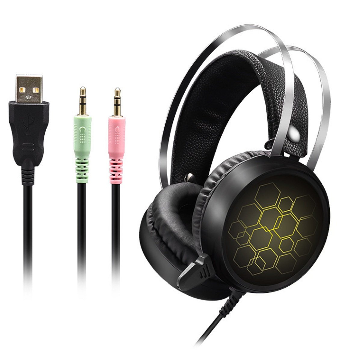 3.5mm USB/7.1 Channels Wired Gaming Headphone Heavy Bass Headset for Professional Computer Gamer