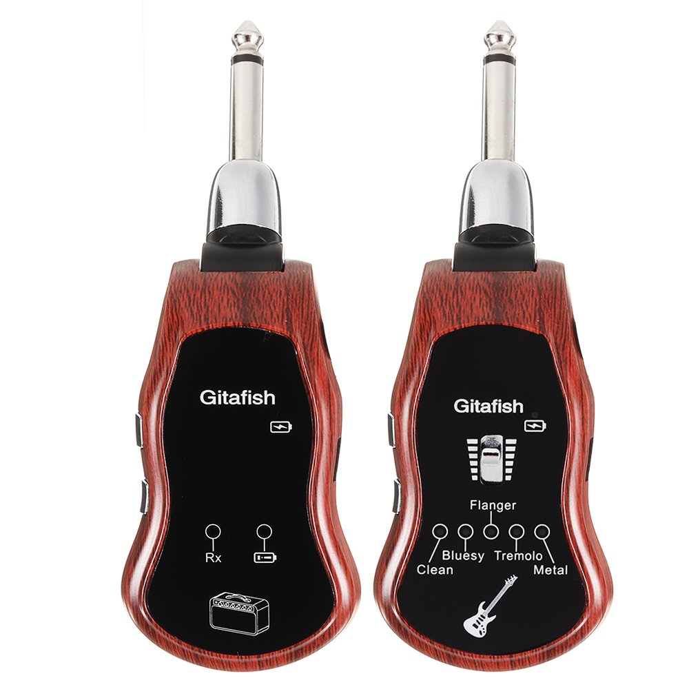 Gitafish K380C Portable UHF Wireless Guitar Synthesize Effector 10 Variable Channels Built-in Amplif