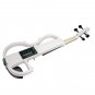 NAOMI Full Size 4/4 Solid Wood Electronic Silent Violin with Ebony Fittings, Carrying Case, Audio Ea