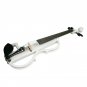 NAOMI Full Size 4/4 Solid Wood Electronic Silent Violin with Ebony Fittings, Carrying Case, Audio Ea