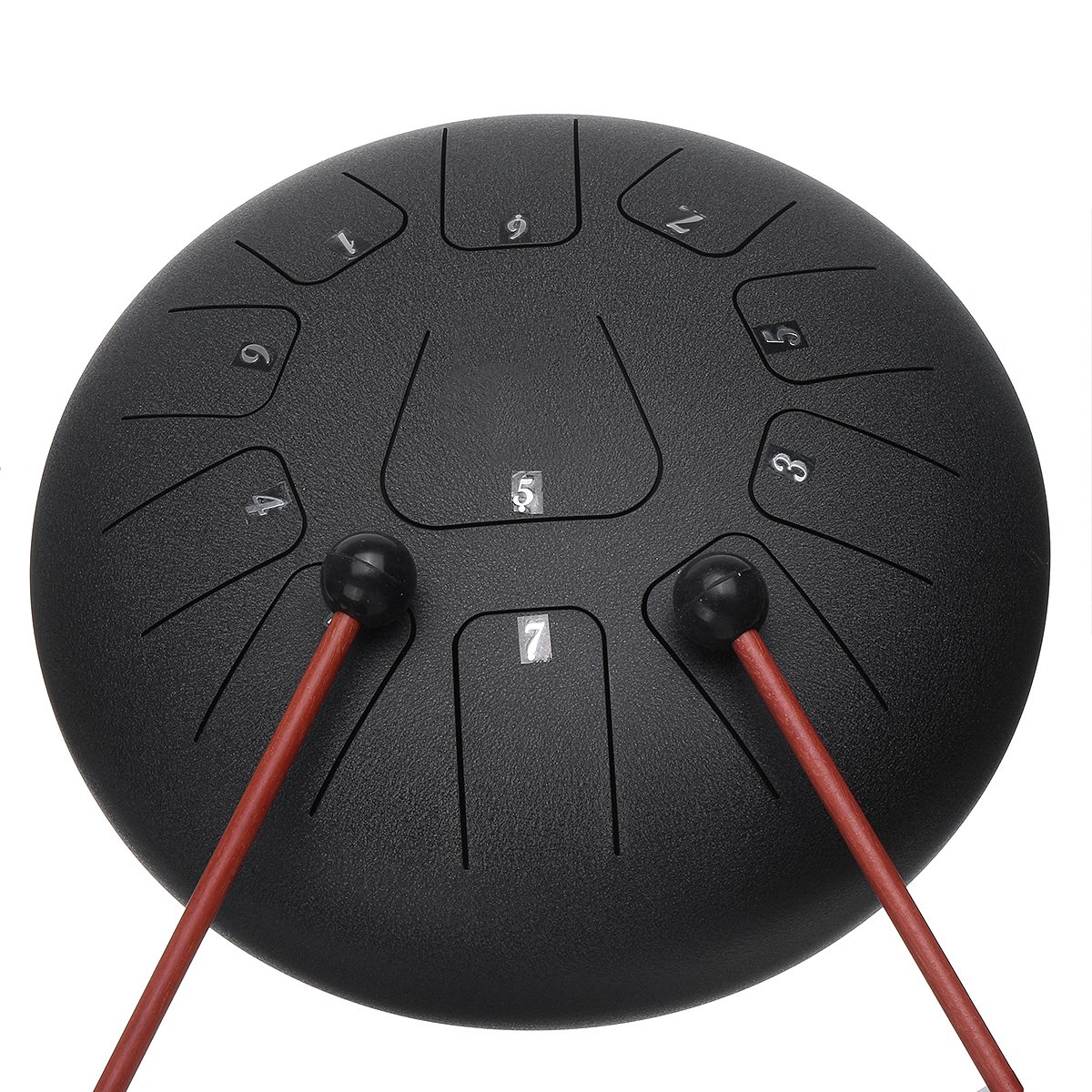 12 Inch 11 Notes D Tone Steel Tongue Percussion Drum Handpan Instrument with Drum Mallets and Bag