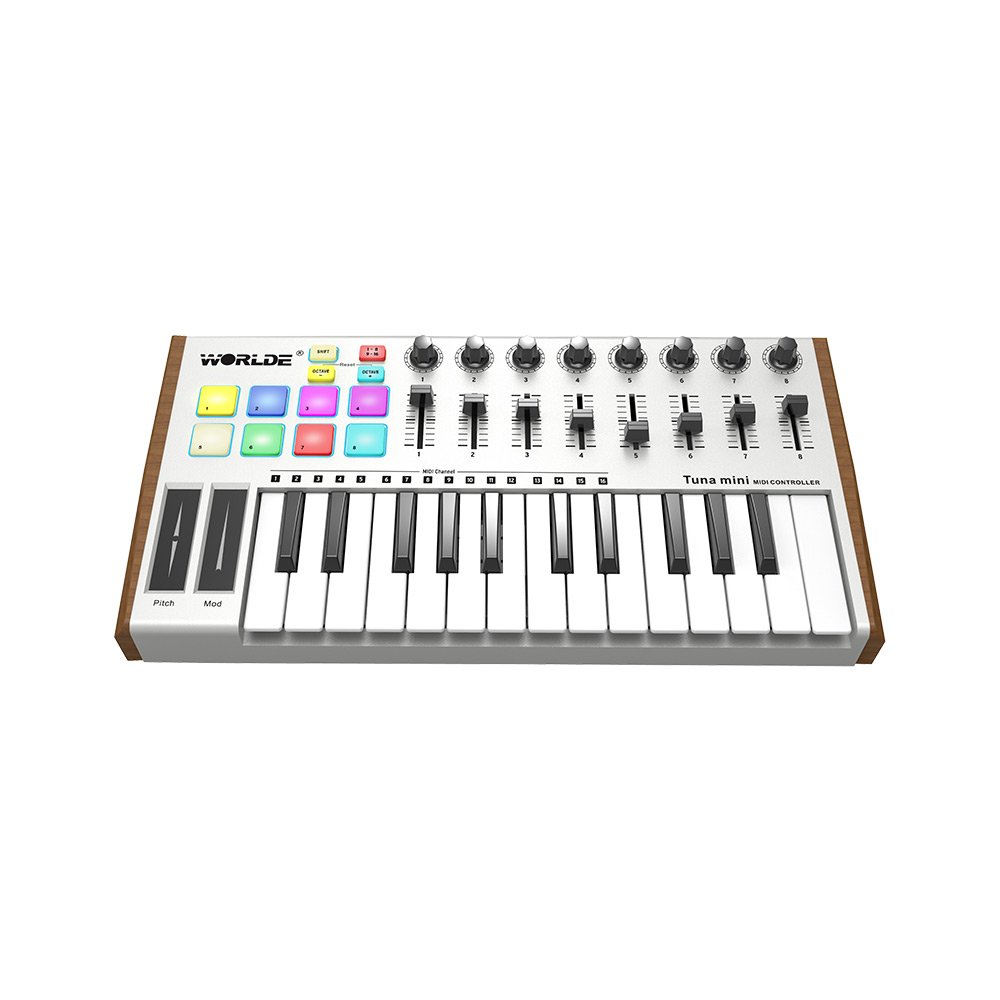 WORLDE TUNA MINI Ultra Portable 25 Keys USB Keyboard MIDI Controller