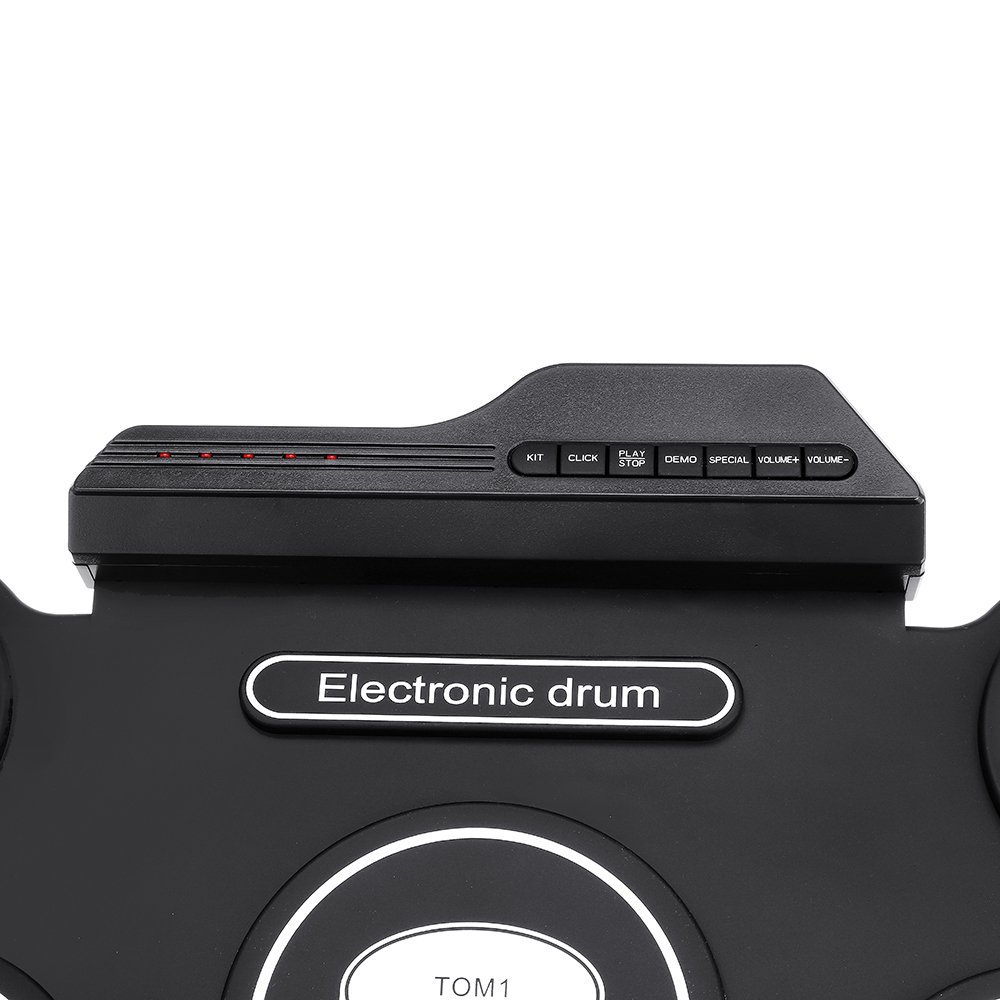 iword G4009 9 Pads Electronic Drum Portable Roll Up Drum Kit USB MIDI Drum with Drumsticks Foot Peda