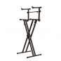 2-Tiers X Style Adjustable Keyboard Stand Folding Electronic Music Piano Holder