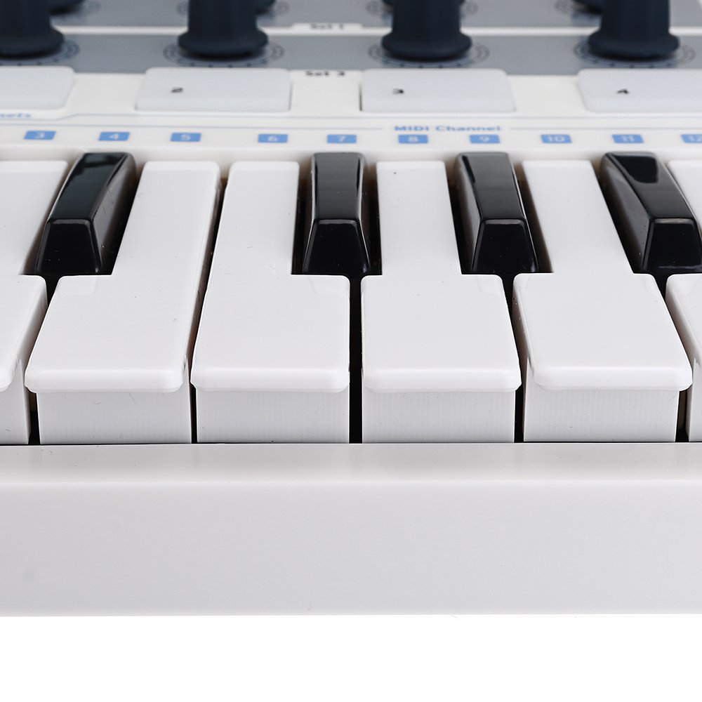 Worlde Portable MIDI Keyboard Controller Mini Professional 25 Keys USB MIDI Drum Pad