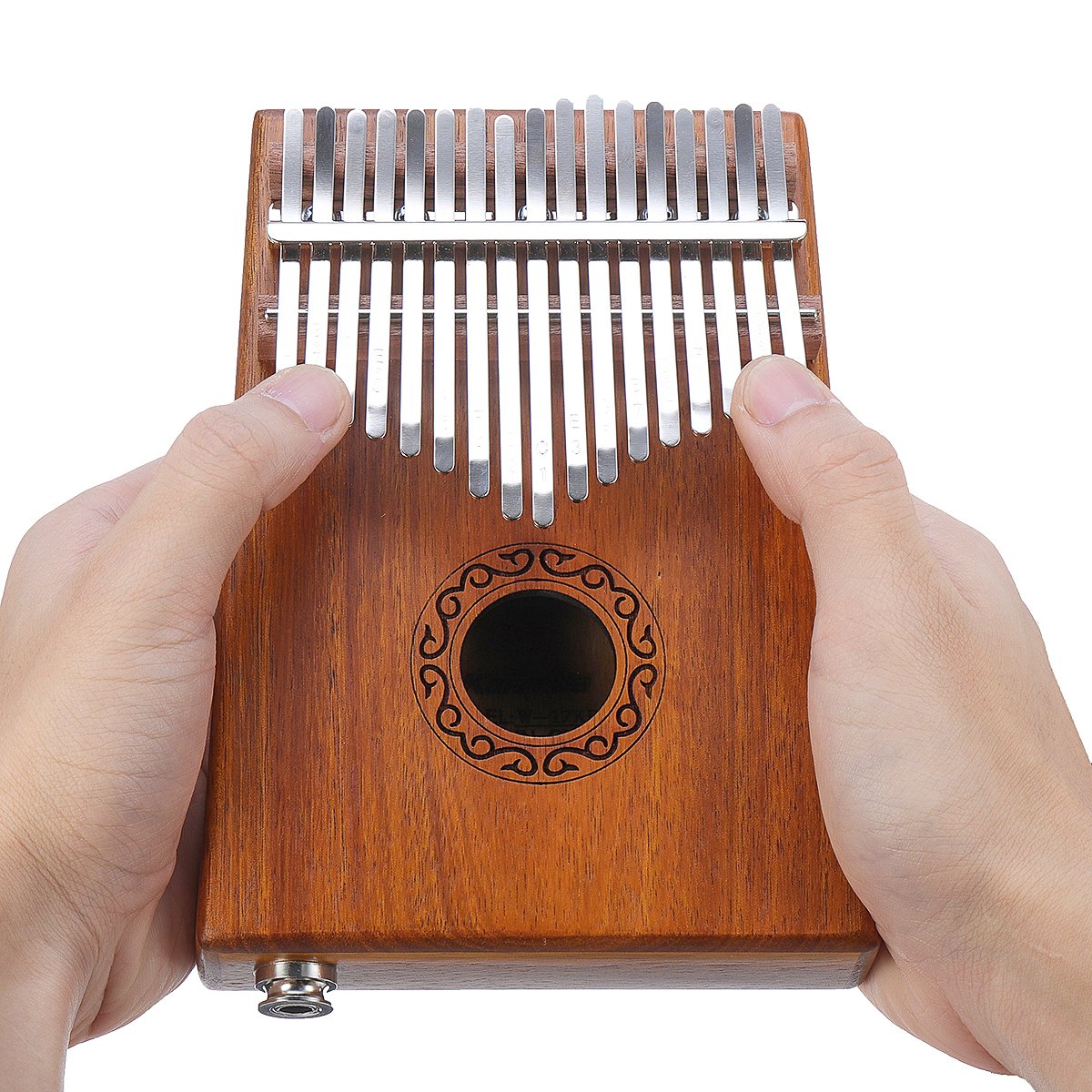 17 Keys Electric Kalimbas Acacia Thumb Piano Wood Finger Percussion Music w/Cable