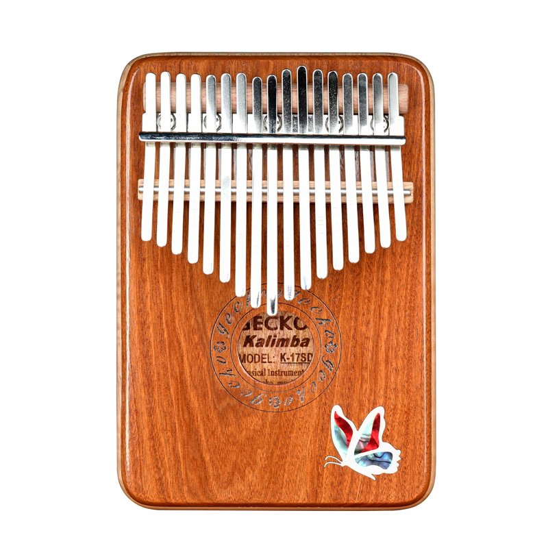 GECKO 17 Keys Kalimbas Mbira African Mahogany Finger Thumb Piano Wooden Keyboard Percussion Musical 
