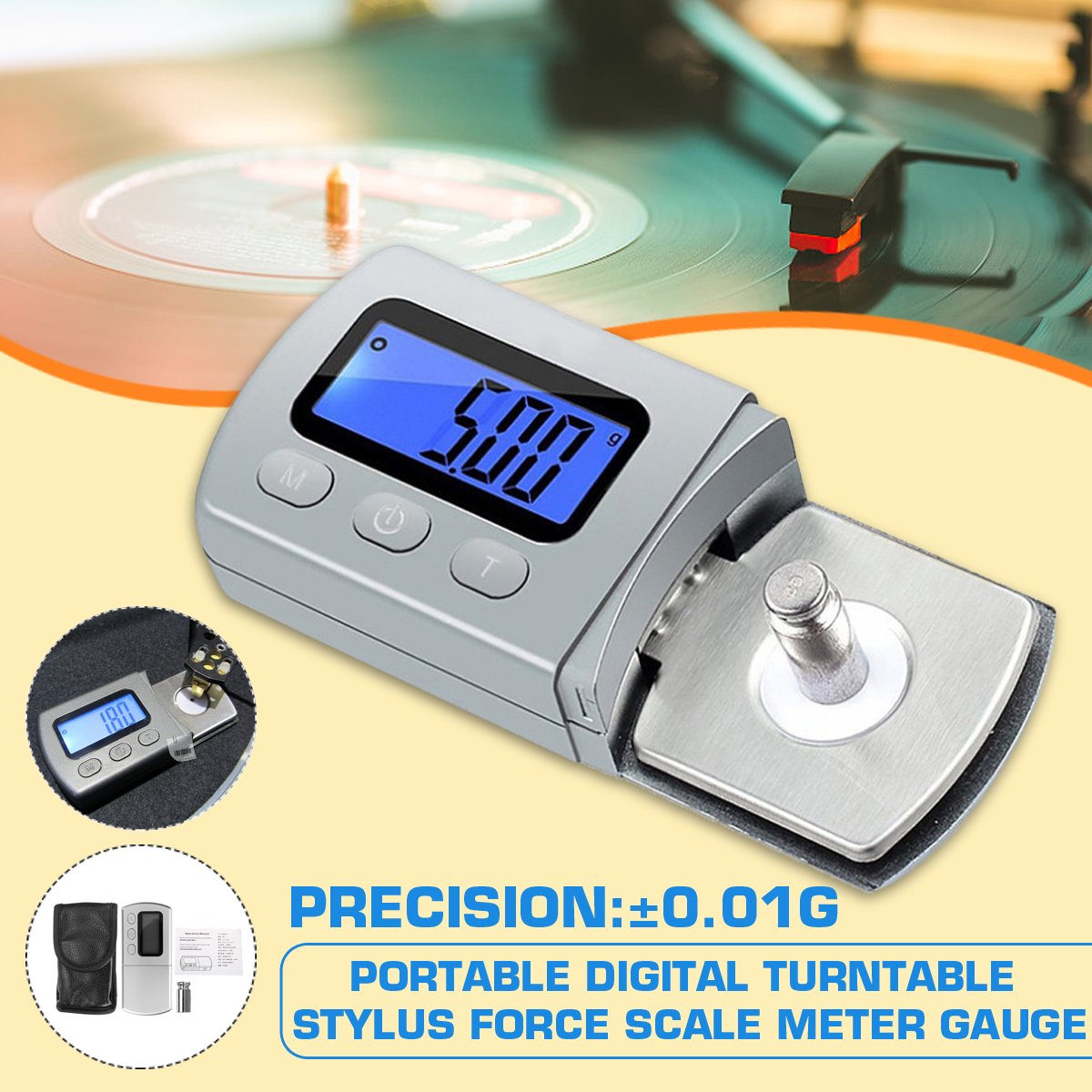 0.01g LP Digital Turntable LP Vinyl Stylus Force Scale Gauge Led Dzr Arm Load Meter Vesion for Tonea