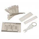 9Pcs Stainless Steel Guitar Understring Radius Gauges Setup Luthier Tools Set