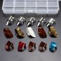15pcs Multicolor Stainless Steel Celluloid Thumb Finger Guitar Picks With Case