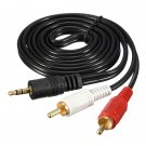 Audio Video AV Cable Aux 3.5mm Male Stereo Mini Jack to 2 RCA Speaker for Hi-Fi Video DVD TV CD Play