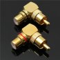 2pcs Brass Right Angle RCA Adapter Male to Female Plug Connector