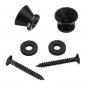 2pcs Black Strap Lock Buttons End Pins Cushion Screws For Guitar Bass