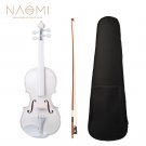 NAOMI 4/4 Full Size Plywood Violin Fiddle White Acoustic Violin Set