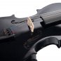 NAOMI 4/4 Black Acoustic Violin Spruce Top & Ebony Fitting Basswood Violin Outfit for Beginners W/Vi