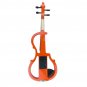 NAOMI Full Size 4/4 Solid Wood Electronic Silent Violin with Ebony Fittings, Carrying Case,Cable, Bo