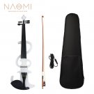 NAOMI Electric Violin 4/4 Electric Silent Violin Full Size Violin Ebony Fretboard with Bag