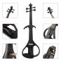 NAOMI Full Size 4/4 Solid Wood Silent Electric Violin Fiddle Maple Body Ebony Fingerboard Pegs Chin 