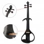 NAOMI Full Size 4/4 Solid Wood Silent Electric Violin Fiddle Maple Body Ebony Fingerboard Pegs Chin 