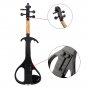 NAOMI Full Size 4/4 Solid Wood Silent Electric Violin Fiddle Maple Body Ebony Fingerboard Pegs Chin 