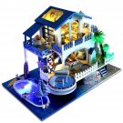 DIY Handcraft 3D Wooden Toy Miniature Kit Dollhouse LED Lights Music House Gift