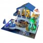 DIY Handcraft 3D Wooden Toy Miniature Kit Dollhouse LED Lights Music House Gift