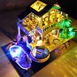 DIY Handcraft 3D Wooden Toy Miniature Kit Dollhouse LED Lights Music House Gift