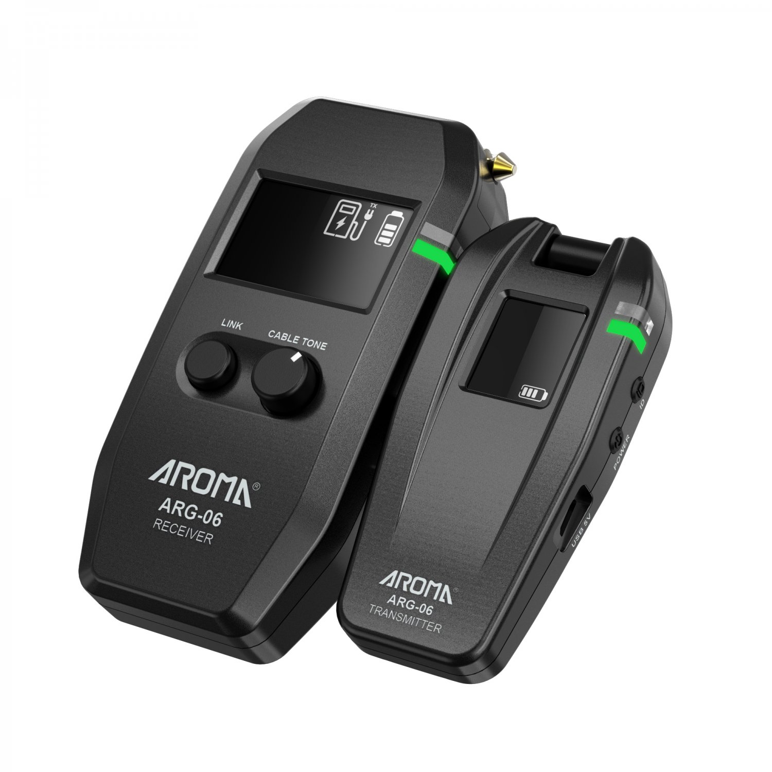 AROMA ARG-06 Wireless Guitar Audio Transmission System Transmitter Receiver Built-In Battery for Ele