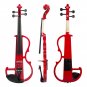 NAOMI Electric Violin 4/4 Violin Electric Violin Hard Case+ Cable +Headphone Red Color Set