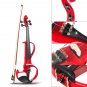 NAOMI Electric Violin 4/4 Violin Electric Violin Hard Case+ Cable +Headphone Red Color Set