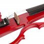 NAOMI Electric Violin 4/4 Violin Electric Violin Hard Case+ Cable +Headphone Red Color Set