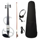 NAOMI Full Size 4/4 Electric Violin Set w/ Bow + Hard Case + Headphones + Audio Cable Musical Instru