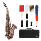 Slade Red Bronze Bend Bb B-flat Soprano Saxophone Sax Abalone Shell Key Carve Pattern with Case Glov