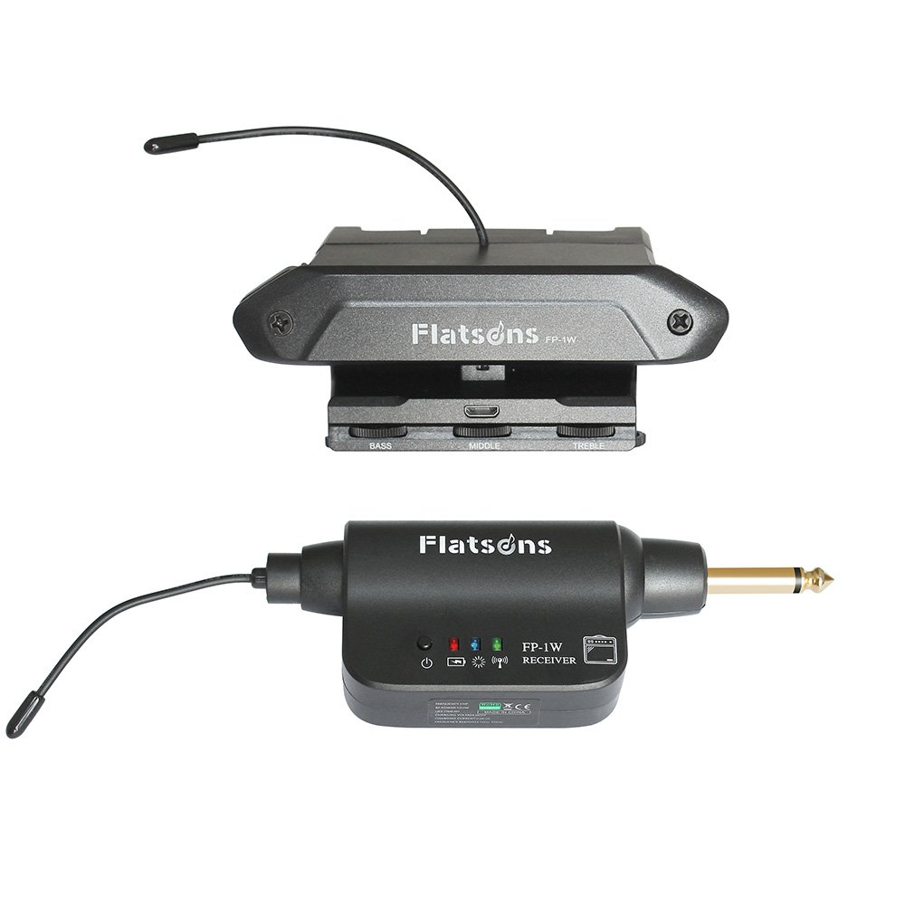 Flatsons FP-1W Multi-functional Acoustic Guitar Pickup Sound Hole Pickup with Volume/Bass/Middle/Tre