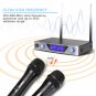 UHF Wireless Microphone System NASUM Dual Channel Wireless Handheld Dynamic Microphones and Portable