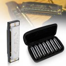 NAOMI  7PCS Blues Harmonica 10 Holes C Key Blues Band Harmonica Set With Case