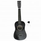 23'' Black 6 String Beginner Wood Acoustic Guitar with Pick + Wire
