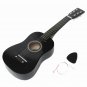 23'' Black 6 String Beginner Wood Acoustic Guitar with Pick + Wire