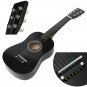 23'' Black 6 String Beginner Wood Acoustic Guitar with Pick + Wire
