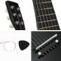 23'' Black 6 String Beginner Wood Acoustic Guitar with Pick + Wire