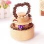 Loving Birthday Cake Rotating Wooden Music Box for Gift