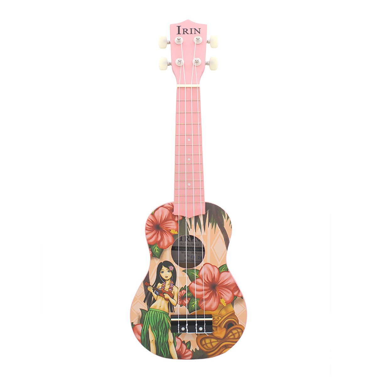 IRIN 21'' Pink Girl Mini Acoustic Guitar 4 String Ukulele Gift for Kids Beginners