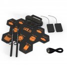 SOLO SD-50 4.5V Portable Electronic Roll Up Drum Set with Drumsticks and Sustain Pedal for Beginner