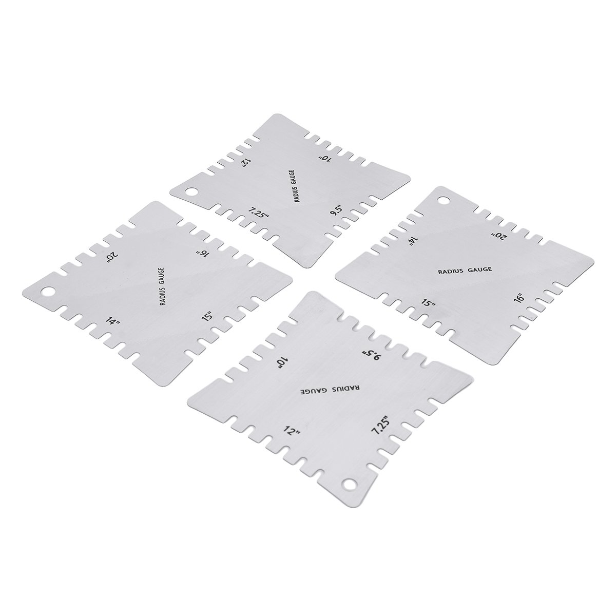 4pcs Guitar Fingerboard Radius Gauges Fretboard Saddle Nut Radius Gauge Measuring Stainless Steel To