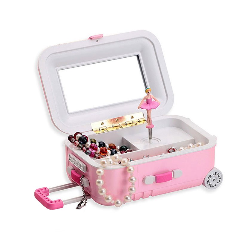 Luggage Case Trunk Ballerina Dancing Dolls Music Box Home Decor Personalized Ornaments Decoration Gi